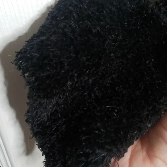 Adorable black teddy scarf 74"L - Picture 2 of 4